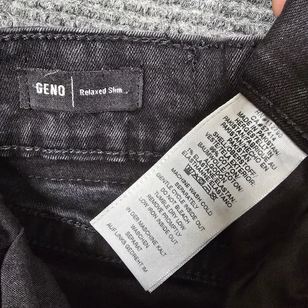 True Religion Geno Jeans Mens 31x28 Black Relaxed Slim Straight Hemmed Denim